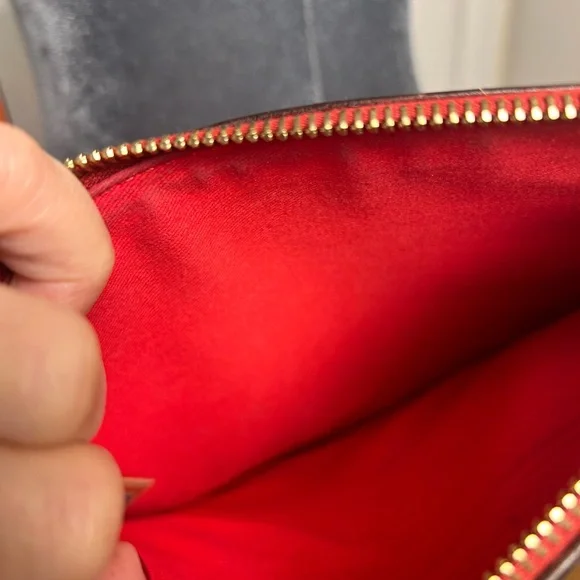 Dooney & Bourke Chocolate Brown and Red Accent Crossbody leather Bag like new! - Picture 7 of 12